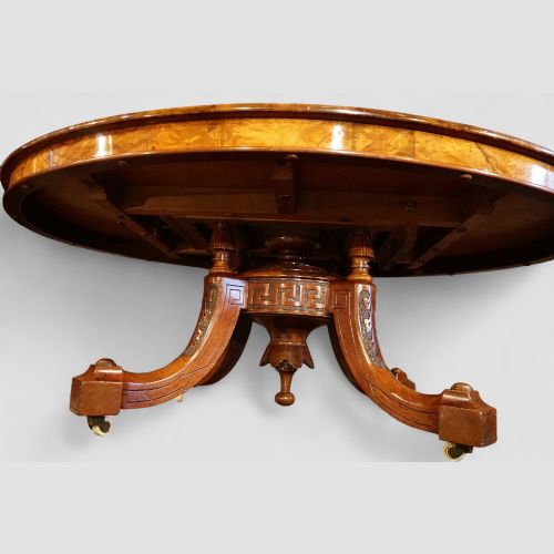 fig 1. Victorian burr walnut oval coffee table