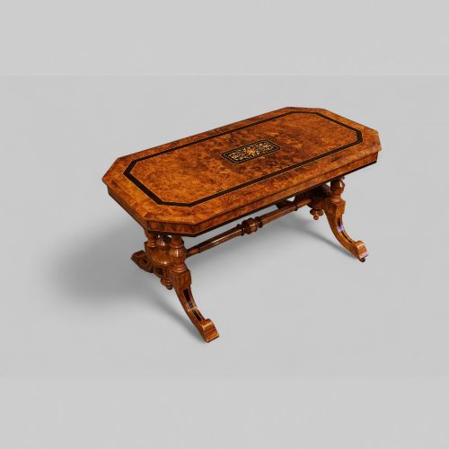 fig 1. Victorian inlaid burr walnut coffee table