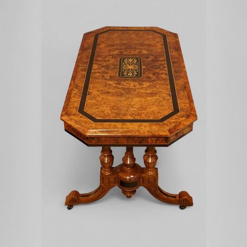 fig 2. Victorian inlaid burr walnut coffee table
