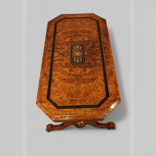 fig 7. Victorian inlaid burr walnut coffee table