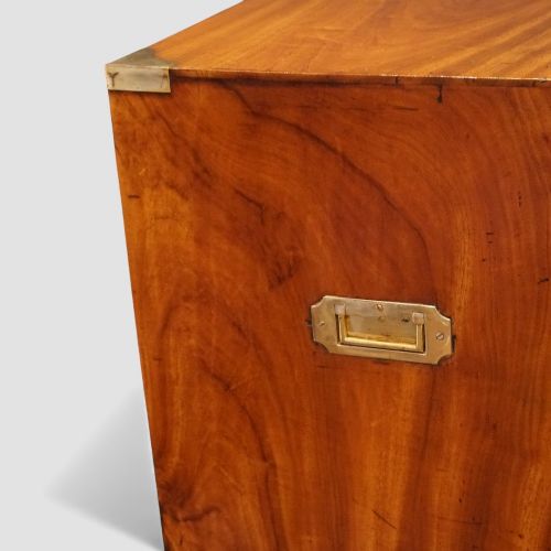 fig 3. Victorian camphor wood two-part military campaign chest