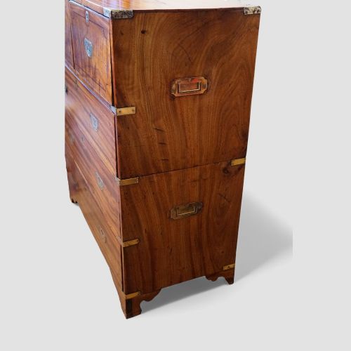 fig 7. Victorian camphor wood two-part military campaign chest