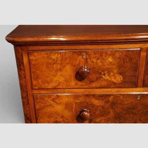 fig 3. Victorian Burr Walnut Chest of Drawers