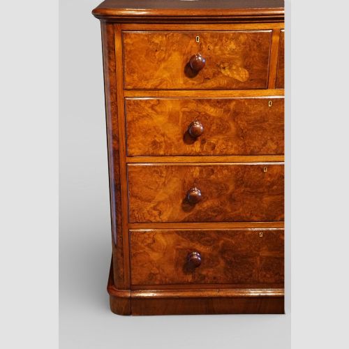 fig 6. Victorian Burr Walnut Chest of Drawers