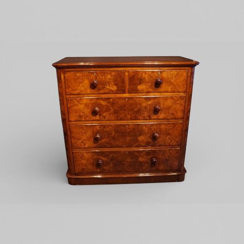 fig 8. Victorian Burr Walnut Chest of Drawers