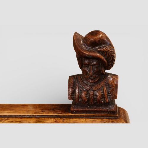 fig 6. Victorian Carved Oak Box Settle with Lion Arm Supports