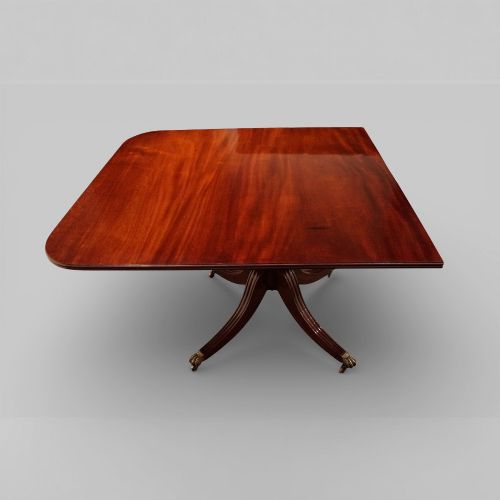 fig 5. Regency Style Mahogany Twin Pillar Dining Table – Early 20th Century Cabinetmaker Made