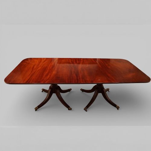 fig 9. Regency Style Mahogany Twin Pillar Dining Table – Early 20th Century Cabinetmaker Made