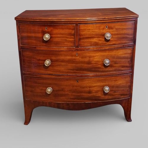 fig 3. Regency mahogany small bow front chest of drawers