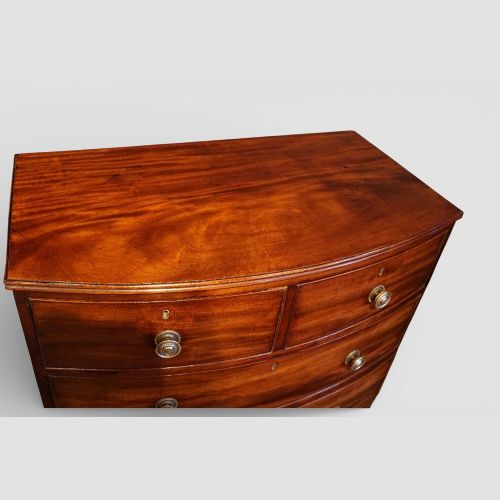 fig 8. Regency mahogany small bow front chest of drawers