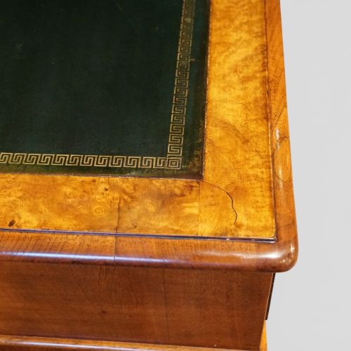 fig 5. Victorian burr walnut pedestal desk