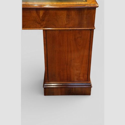 fig 8. Victorian burr walnut pedestal desk