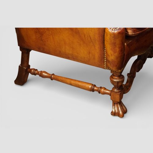 fig 10. Magnificent pair of Edwardian Leather Wing Chairs