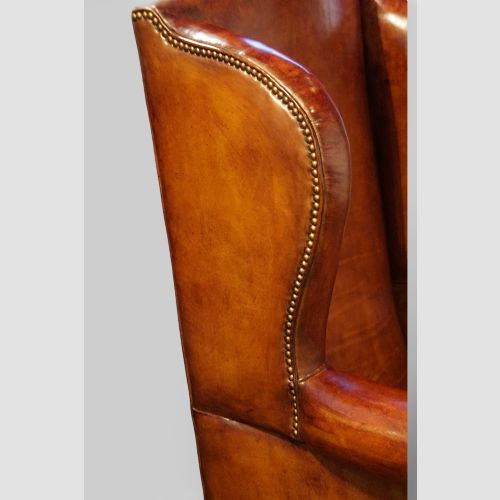 fig 11. Magnificent pair of Edwardian Leather Wing Chairs