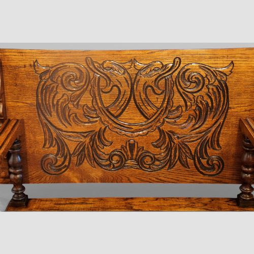 fig 2. Edwardian oak monks bench