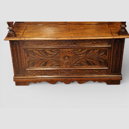 fig 3. Edwardian oak monks bench