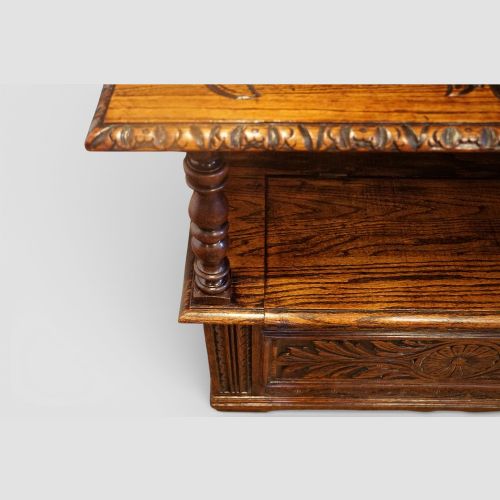 fig 4. Edwardian oak monks bench