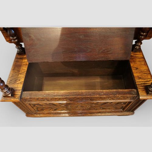 fig 5. Edwardian oak monks bench