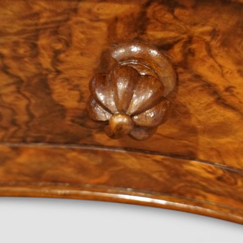 fig 8. Victorian Inlaid Burr Walnut Kidney Desk