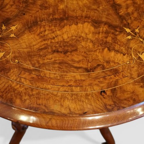 fig 2. Victorian burr inlaid walnut wine table