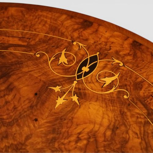 fig 4. Victorian burr inlaid walnut wine table