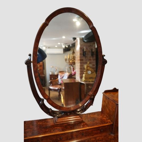fig 6. Victorian Burr Walnut Dressing Table with Adjustable Mirror and Trinket drawers
