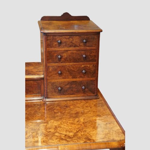 fig 9. Victorian Burr Walnut Dressing Table with Adjustable Mirror and Trinket drawers