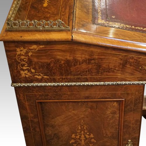 VICTORIAN WALNUT INLAID DAVENPORT - ADDITIONAL PHOTO 3