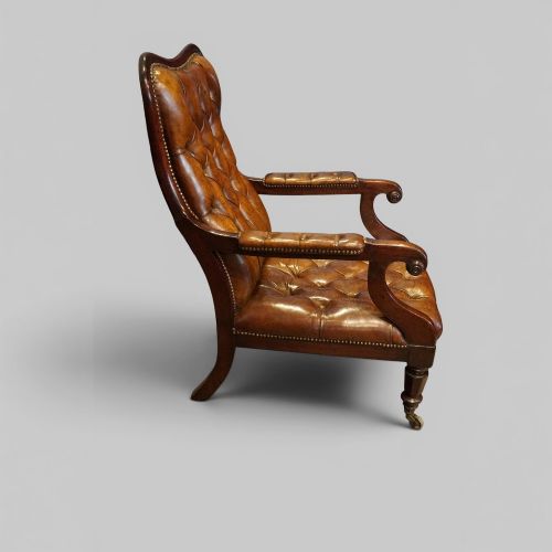 WILLIAM IV MAHOGANY LIBRARY CHAIR - ADDITIONAL PHOTO 6