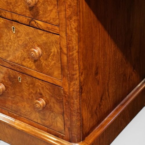 fig 8. Victorian Burr Walnut Pedestal Desk