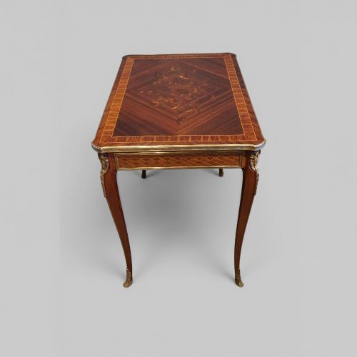 fig 4. 19th Century French Belle Époque Kingwood Side Table with Gilt Bronze Mounts & Drawer