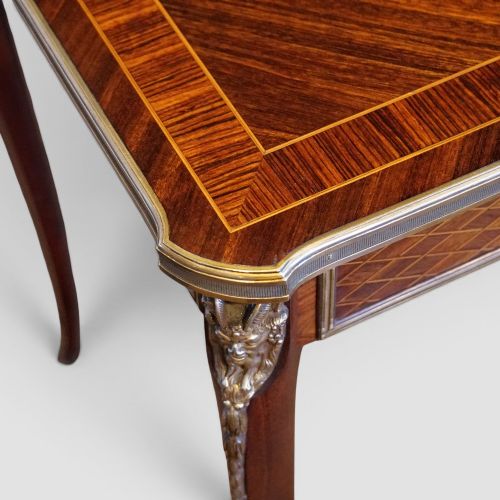 fig 7. 19th Century French Belle Époque Kingwood Side Table with Gilt Bronze Mounts & Drawer