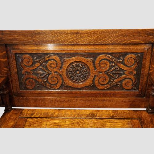 fig 2. Edwardian oak monks bench