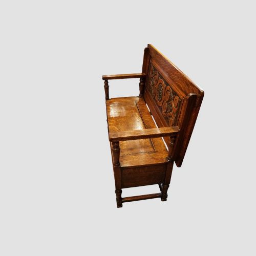 fig 5. Edwardian oak monks bench