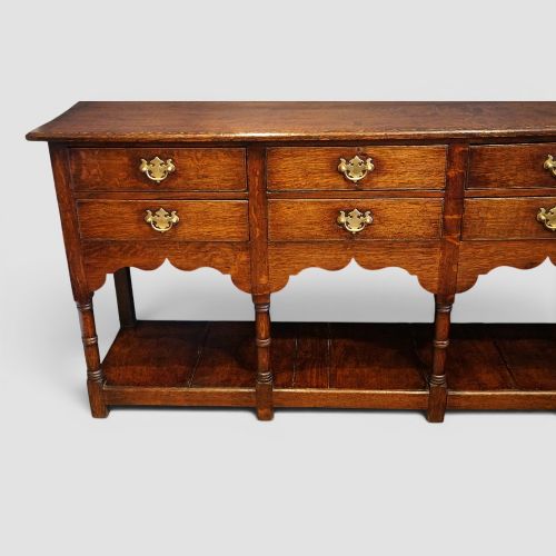 ANTIQUE OAK POTBOARD DRESSER BASE WITH 6 DRAWERS 159CM - ADDITIONAL PHOTO 5