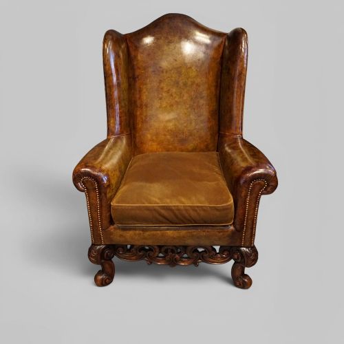 PAIR OF WILLIAM MARY STYLE WING CHAIRS - ADDITIONAL PHOTO 1