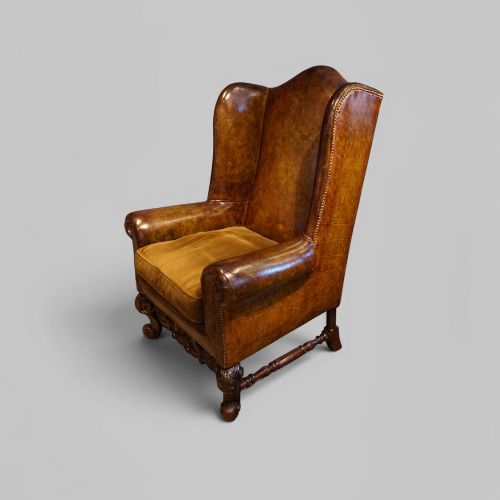 PAIR OF WILLIAM MARY STYLE WING CHAIRS - ADDITIONAL PHOTO 2