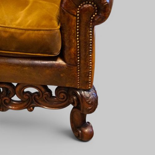 PAIR OF WILLIAM MARY STYLE WING CHAIRS - ADDITIONAL PHOTO 3