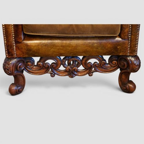 PAIR OF WILLIAM MARY STYLE WING CHAIRS - ADDITIONAL PHOTO 4