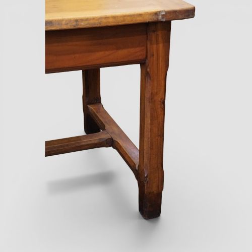 fig 4. Antique Fruitwood Farmhouse Kitchen Table with End Drawer