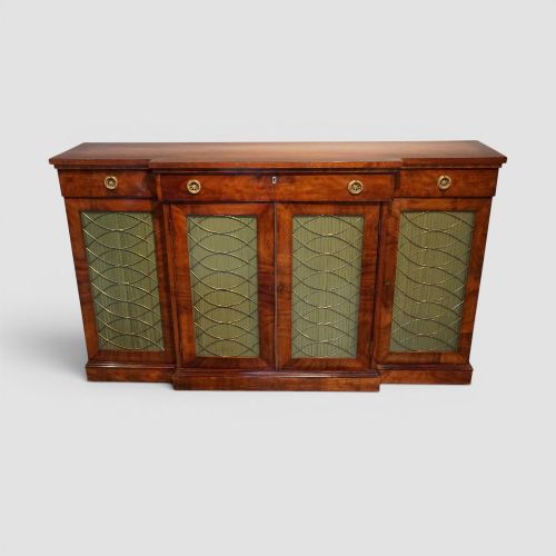 19TH CENTURY MAHOGANY BREAKFRONT SIDE CABINET