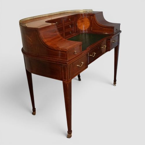 EDWARDIAN INLAID MAHOGANY CARLTON HOUSE DESK - ADDITIONAL PHOTO 1