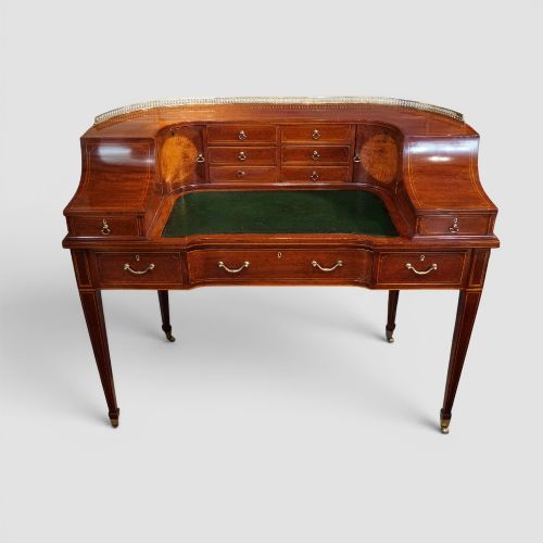EDWARDIAN INLAID MAHOGANY CARLTON HOUSE DESK - ADDITIONAL PHOTO 5