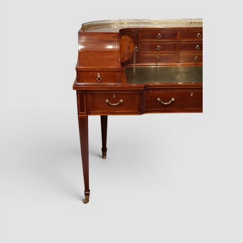 EDWARDIAN INLAID MAHOGANY CARLTON HOUSE DESK - ADDITIONAL PHOTO 8