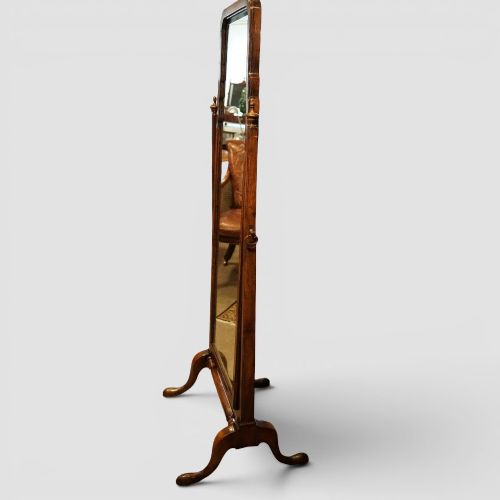 fig 6. Edwardian Walnut Cheval Mirror