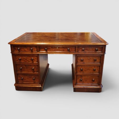 RARE SMALL VICTORIAN MAHOGANY PARTNERS DESK - ADDITIONAL PHOTO 4