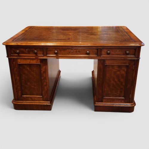 RARE SMALL VICTORIAN MAHOGANY PARTNERS DESK - ADDITIONAL PHOTO 10