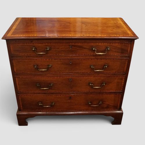 George III Mahogany Chest of Drawers with Sheraton Satinwood Banding