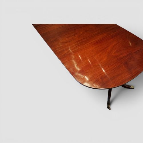 ANTIQUE MAHOGANY TRIPLE PEDESTAL EXTENDING DINING TABLE LARGE 3 PILLAR DINING TABLE - ADDITIONAL PHOTO 8