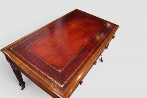 VICTORIAN MAHOGANY PARTNERS WRITING TABLE - ADDITIONAL PHOTO 9